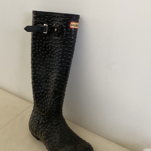 Ostrich print Hunter boots - Picture 2 of 2